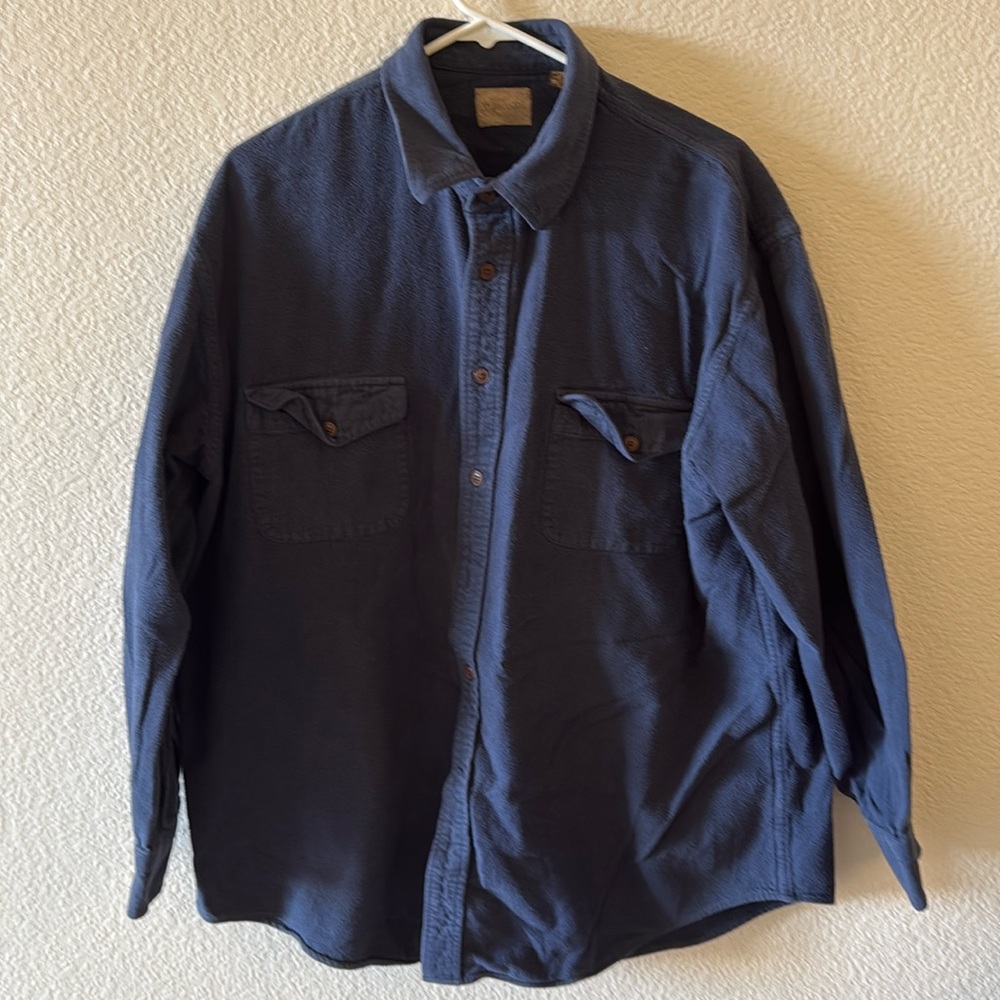 NAVY XL ST JOHNS BAY BUTTON UP SHIRT